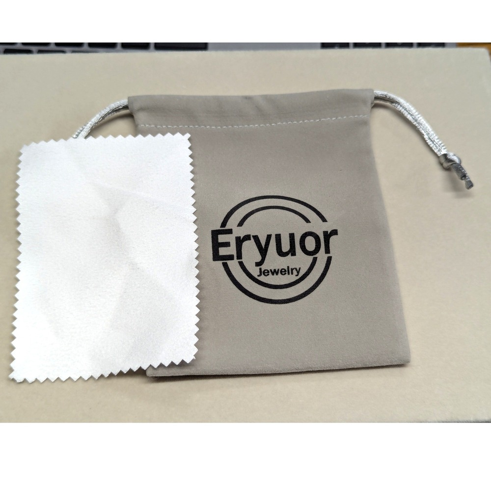 New Eryuor‎ Jewelry Drawstring Dust Pouch with Polishing Cloth Velvety Gray